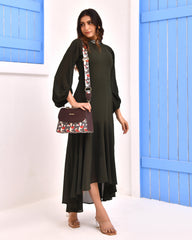 Leather Flower Sling Bag