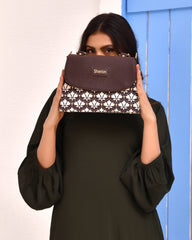 Leather Sling Bag Traditional Print