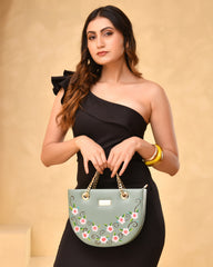 Handpainted Green U Shape Chain Sling