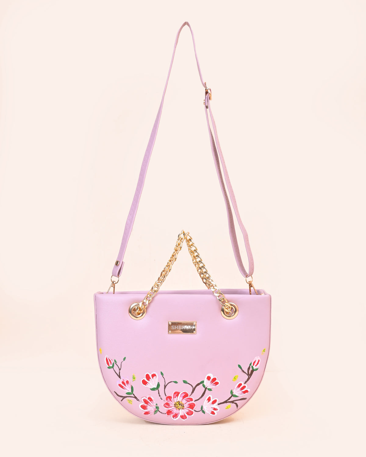 Baby Pink Handpainted U Sling Bag