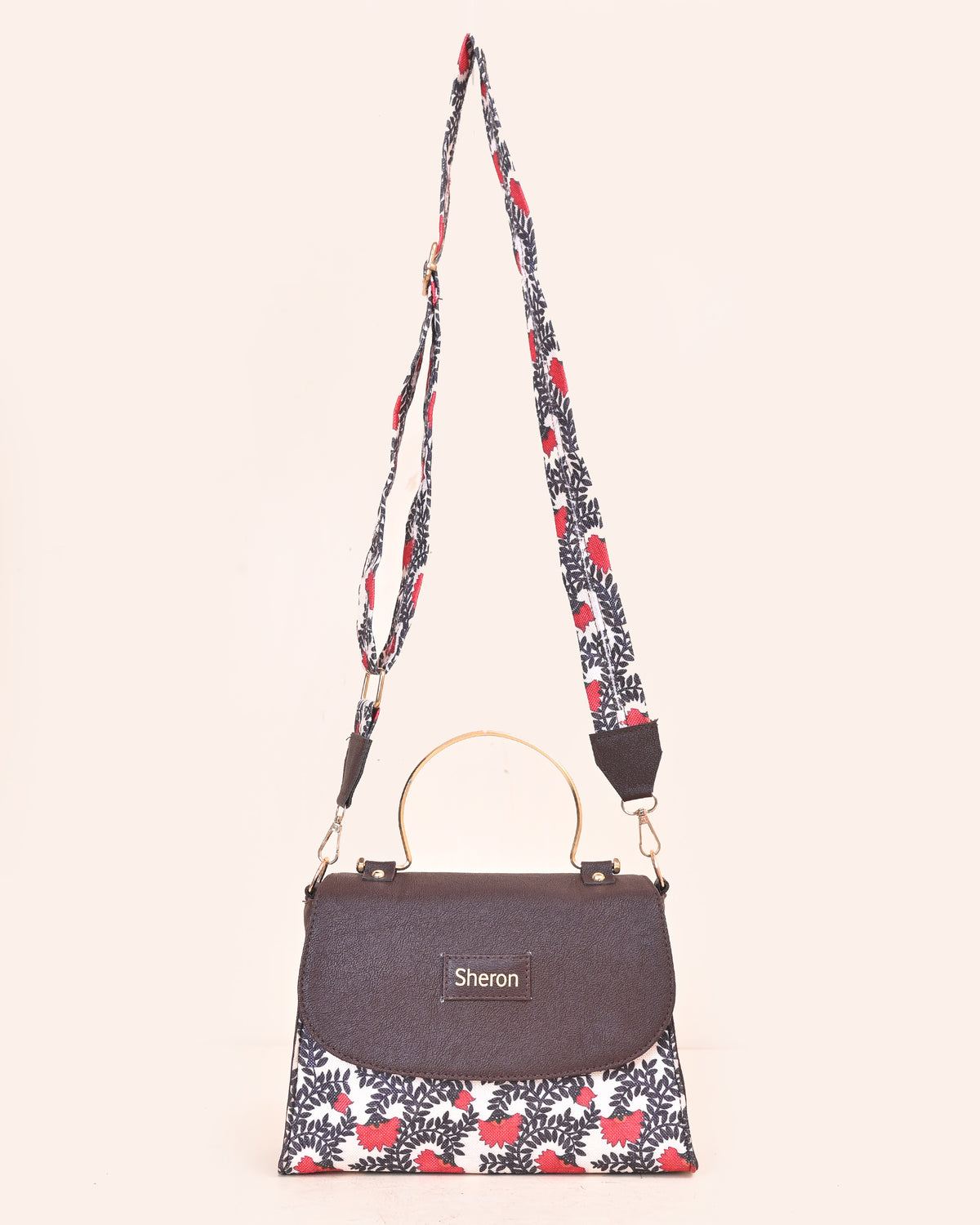 Leather Flower Sling Bag